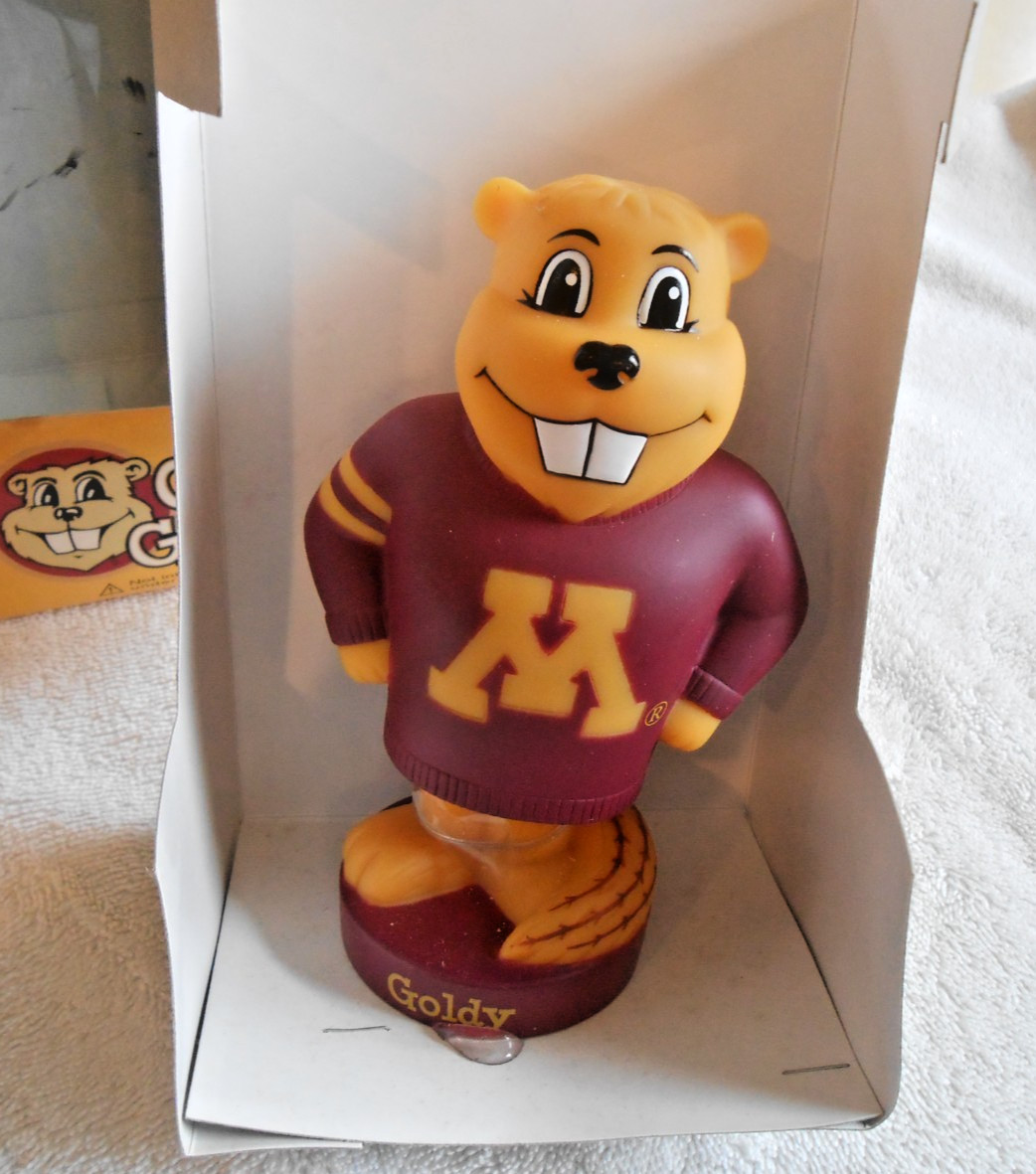 Minnesota Golden Gophers GOLDY GOPHER Mascot Bobblehead Nodder by Lefty Lucy Minnesota Golden Gophers GOLDY GOPHER Mascot Bobblehead Nodder by Lefty Lucy