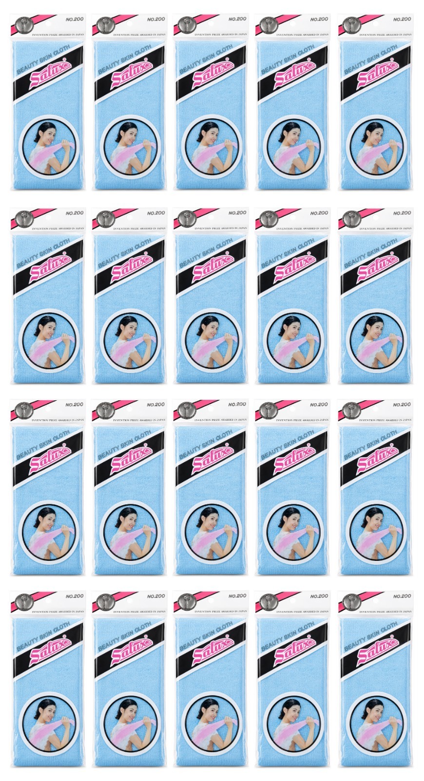 SALUX Japanese Bath Cloth Exfoliating Wash Towel Nylon Back Scrubber 20 Pack