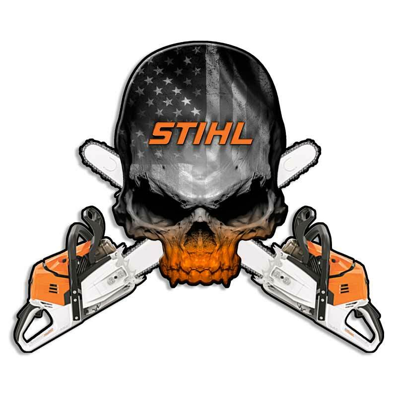 Chainsaw Decal Sticker Logger Skull Arborist Crossbones Wood Cutting Bucking USA Chainsaw Decal Sticker Logger Skull Arborist Crossbones Wood Cutting Bucking USA