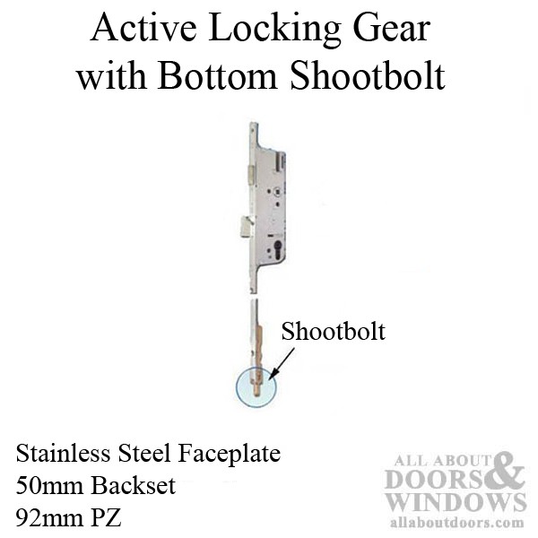 G-U Cremona 50/92 Active Shootbolt 3-Point Lock SS Bottom Only