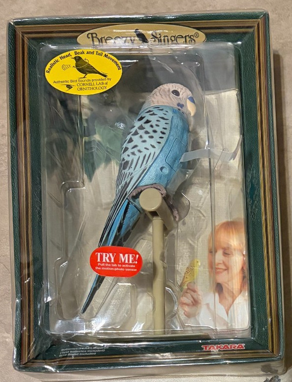 Takara Breezy Singers Parakeet Blue Bird Figure Sounds & Moces Motion Activated Takara Breezy Singers Parakeet Blue Bird Figure Sounds & Moces Motion Activated