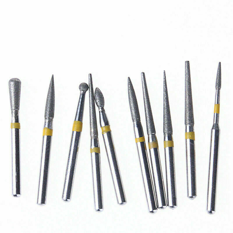 10pc Dental Diamond Burs FG-105 Composite Polishing Kit for High Speed Handpiece