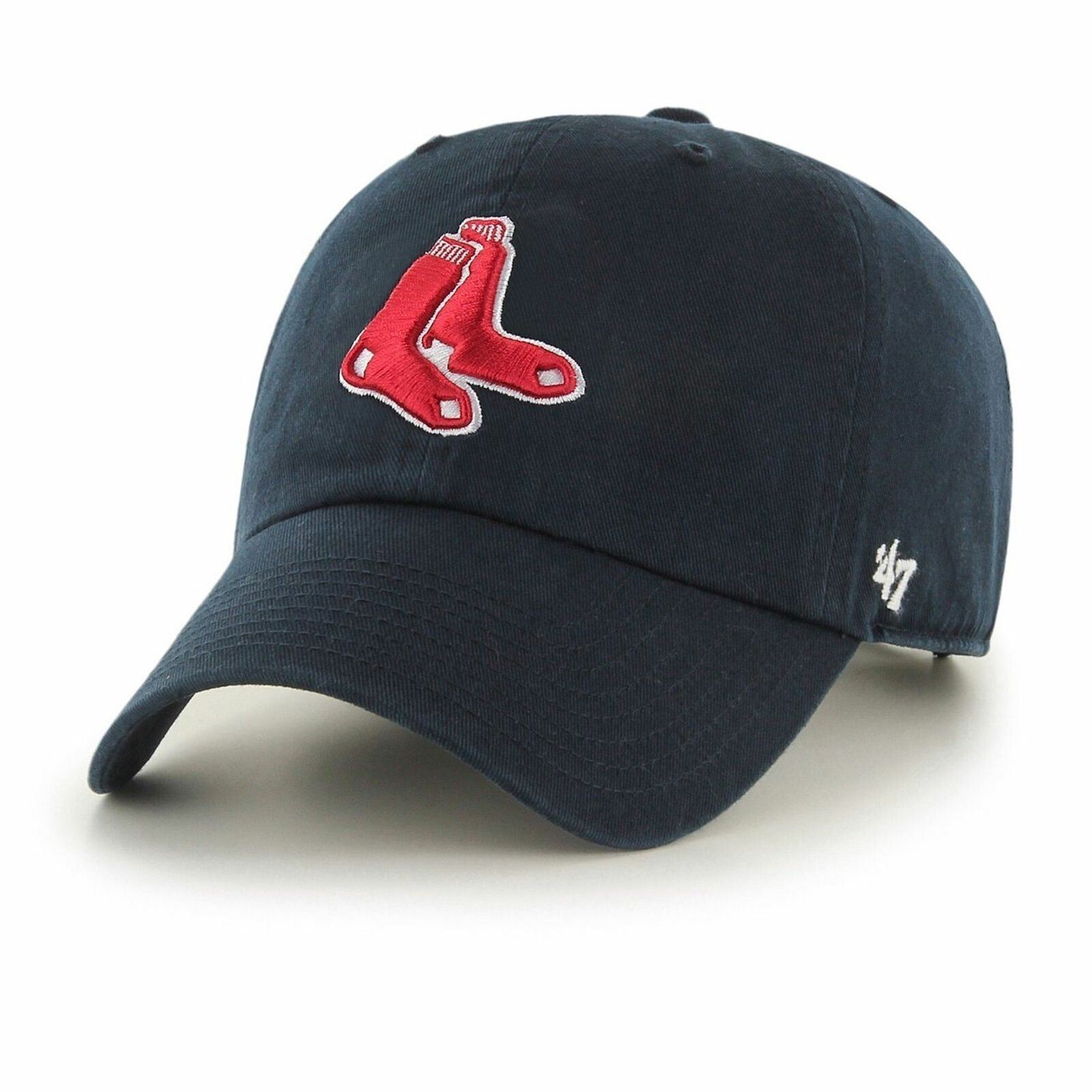 Mens 47 Brand Boston Red Sox Clean Up Strapback - Navy Blue Mens 47 Brand Boston Red Sox Clean Up Strapback - Navy Blue