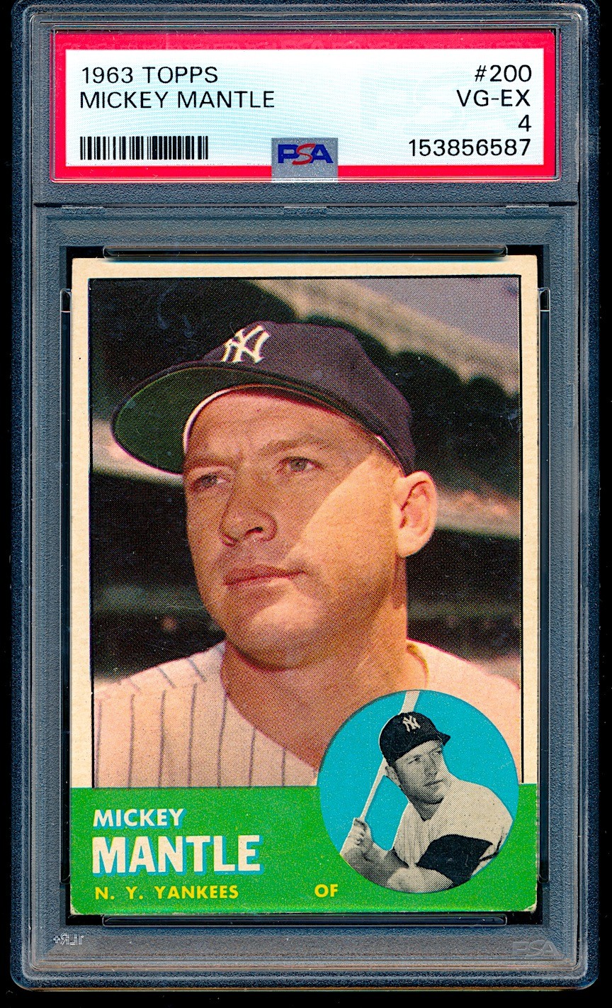 1963 Topps Mickey Mantle #200 PSA 4 ++ Centered, high end beauty