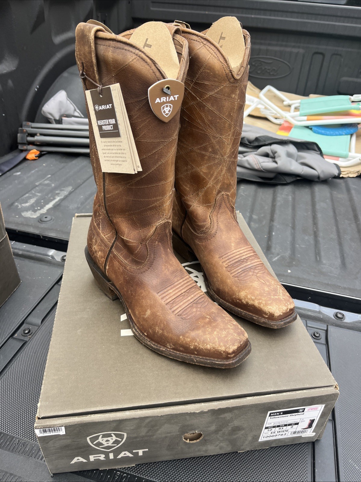 ARIAT MEN\'S YELLOWSTONE SHEPHERD BOOT BROWN/ALLEGRO SIZE 10 ARIAT MEN\'S YELLOWSTONE SHEPHERD BOOT BROWN/ALLEGRO SIZE 10