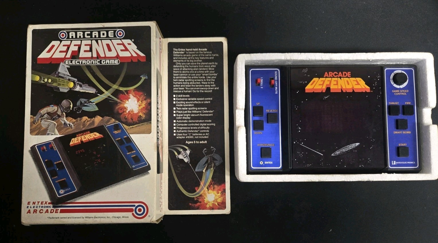 Groot Infinity War Vintage Entex ARCADE DEFENDER Handheld Game 1981/82 Works Groot Infinity War Vintage Entex ARCADE DEFENDER Handheld Game 1981/82 Works