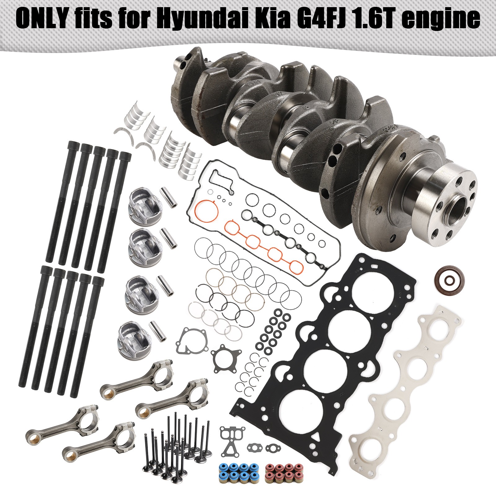 G4FJ 1.6T Engine Overhaul Rebuild Kit Pistons Rods Gasket Kit for Hyundai KIA*