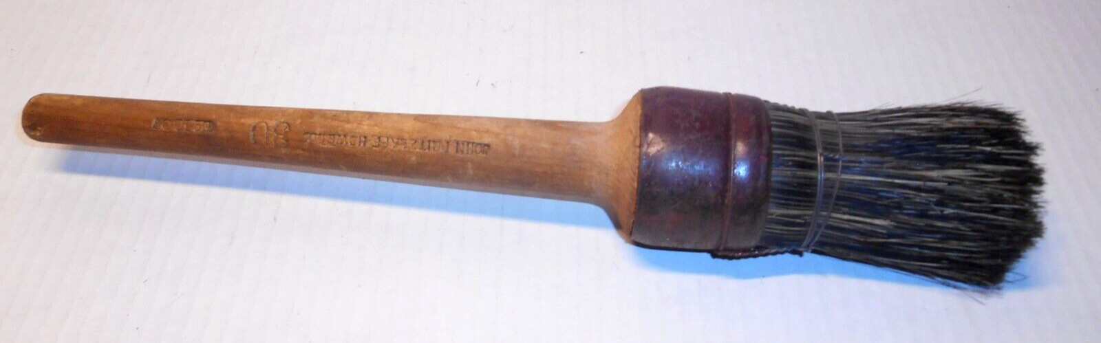 Antique JOHN FRUZLAFE HDWE CO. 30 No. 1007 Natural Bristles Wood Handle 13 Antique JOHN FRUZLAFE HDWE CO. 30 No. 1007 Natural Bristles Wood Handle 13