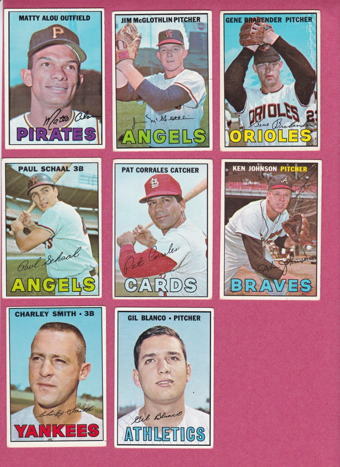 1967 Topps Baseball Cards commons to complete your set, G to VG to EX+