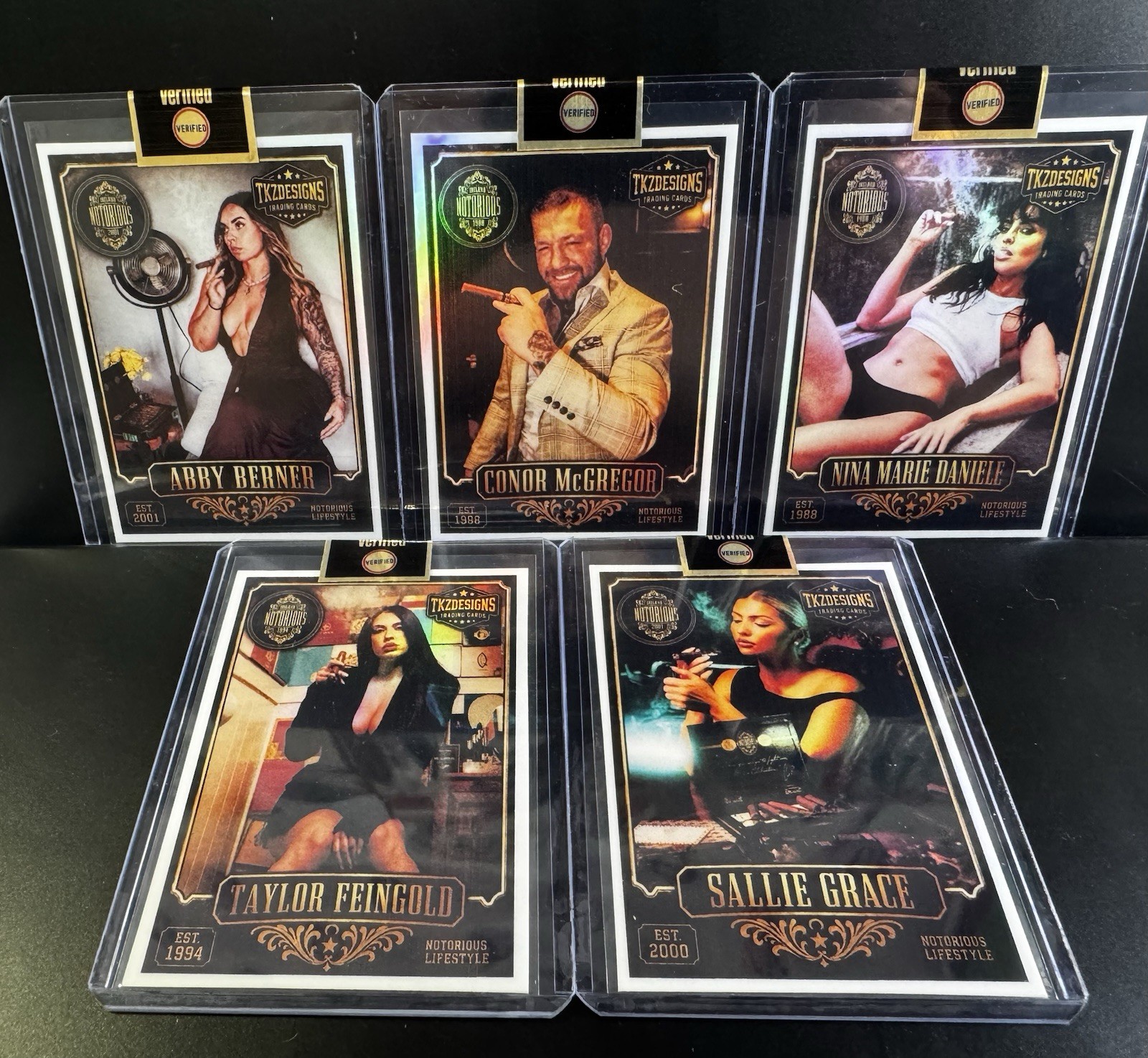 2026 Tkzdesigns Notorious Cigars Conor McGregor 1/1 Collectors Set - 5 Cards