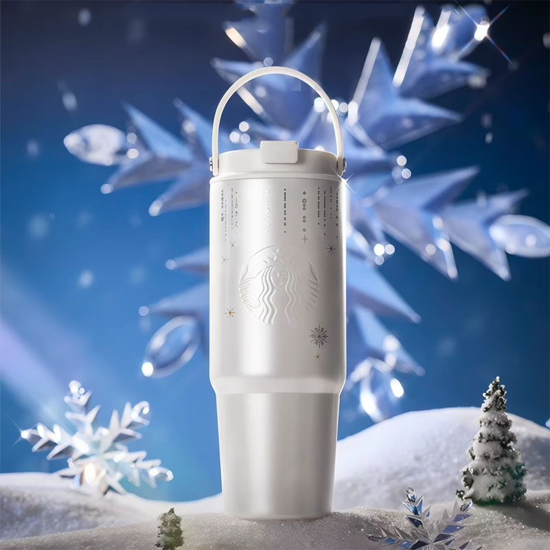 New Starbucks China 2025 Winter Snow 2.0 27oz Dual Drink Tumbler Gift W/ Handle New Starbucks China 2025 Winter Snow 2.0 27oz Dual Drink Tumbler Gift W/ Handle