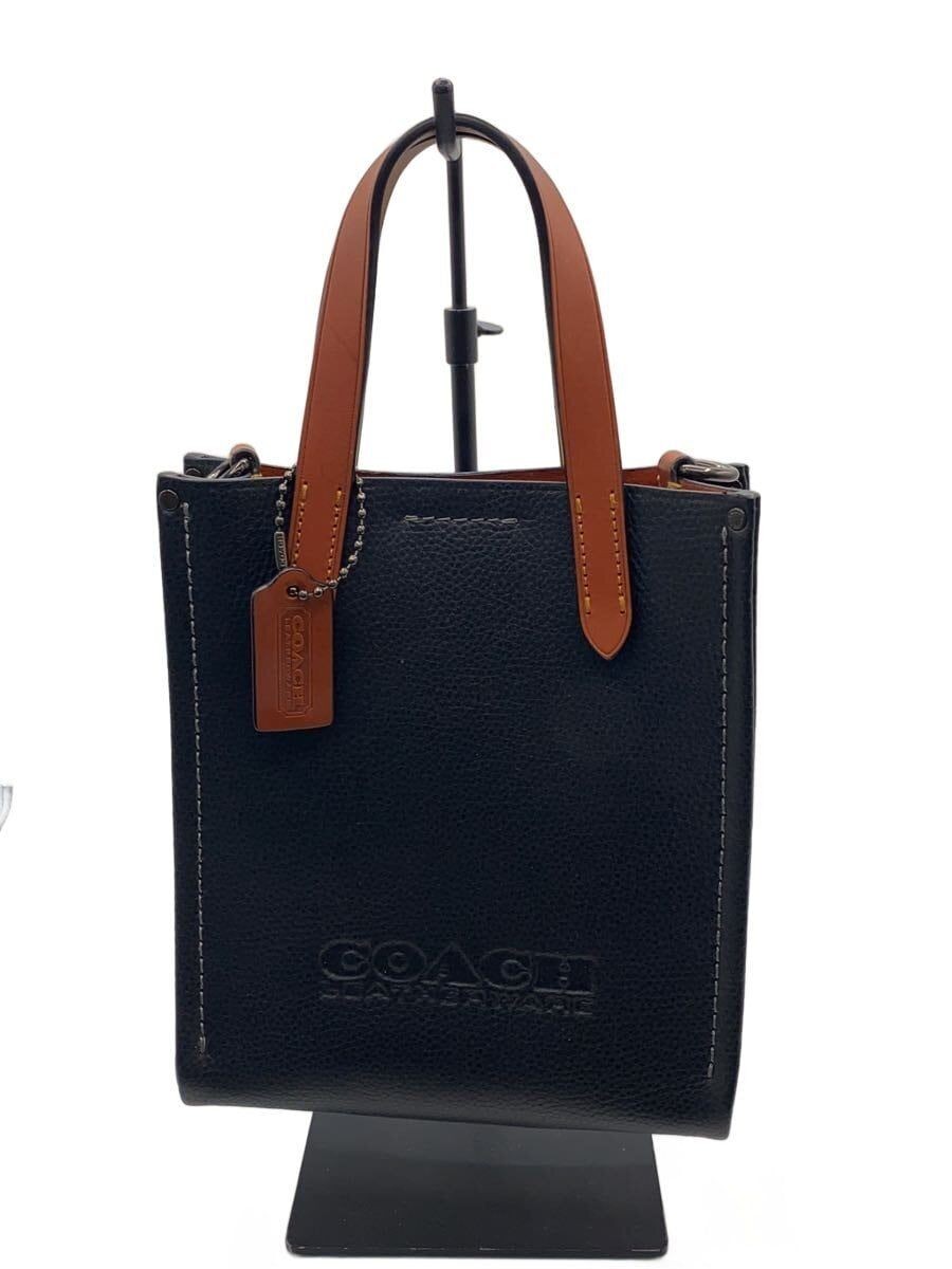 Coach Shoulder Bag Leather BLK CZ214 Used
