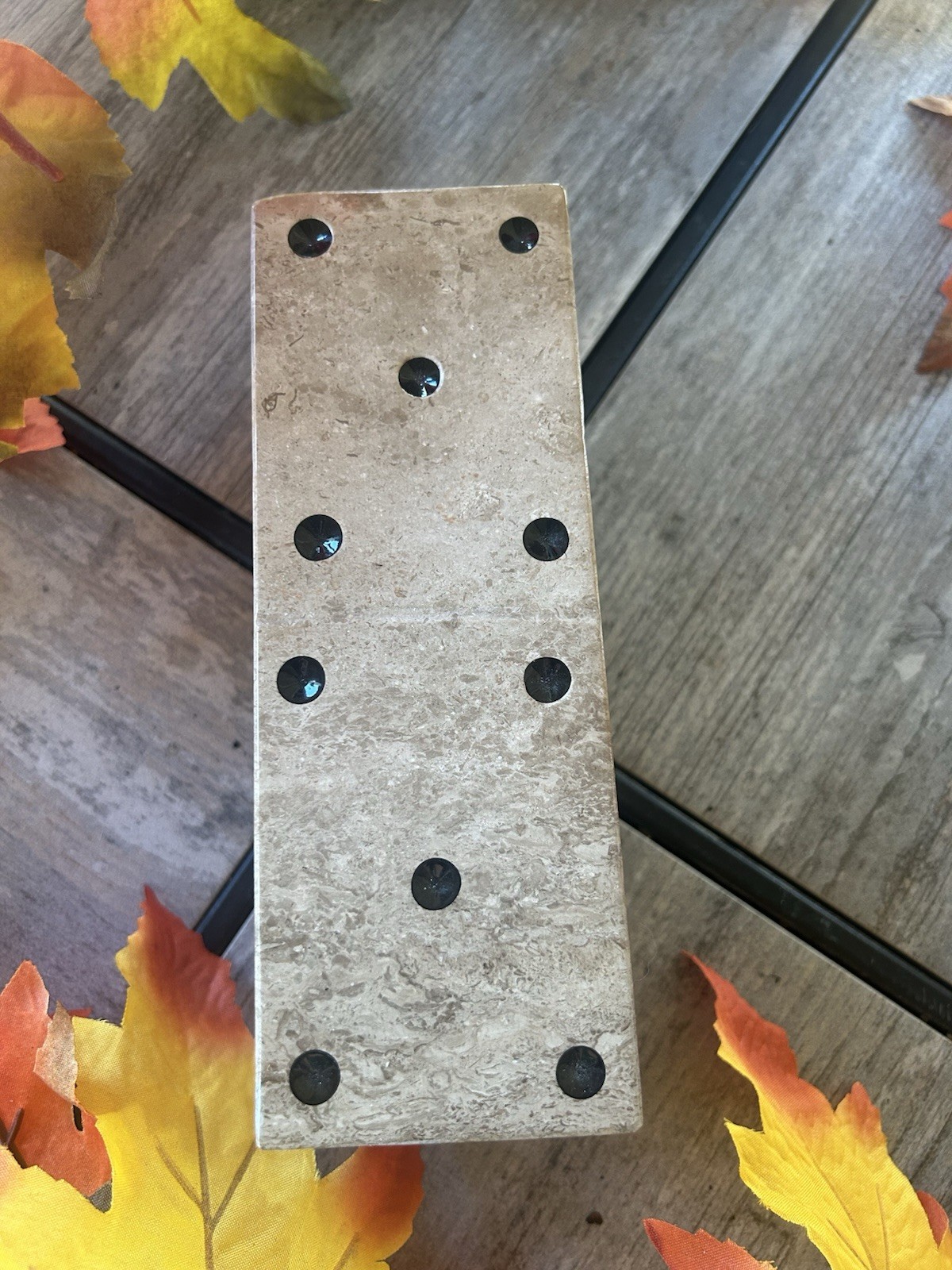 Vintage , handcrafted Mexican Onyx/Travertine stone dominoes set