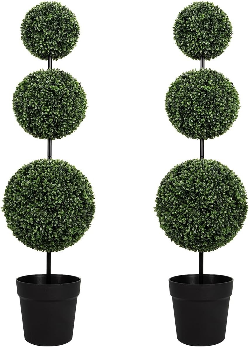 3FT UV-Resistant Artificial Triple Ball Boxwood Topiary All-Weather Decor Garden 3FT UV-Resistant Artificial Triple Ball Boxwood Topiary All-Weather Decor Garden