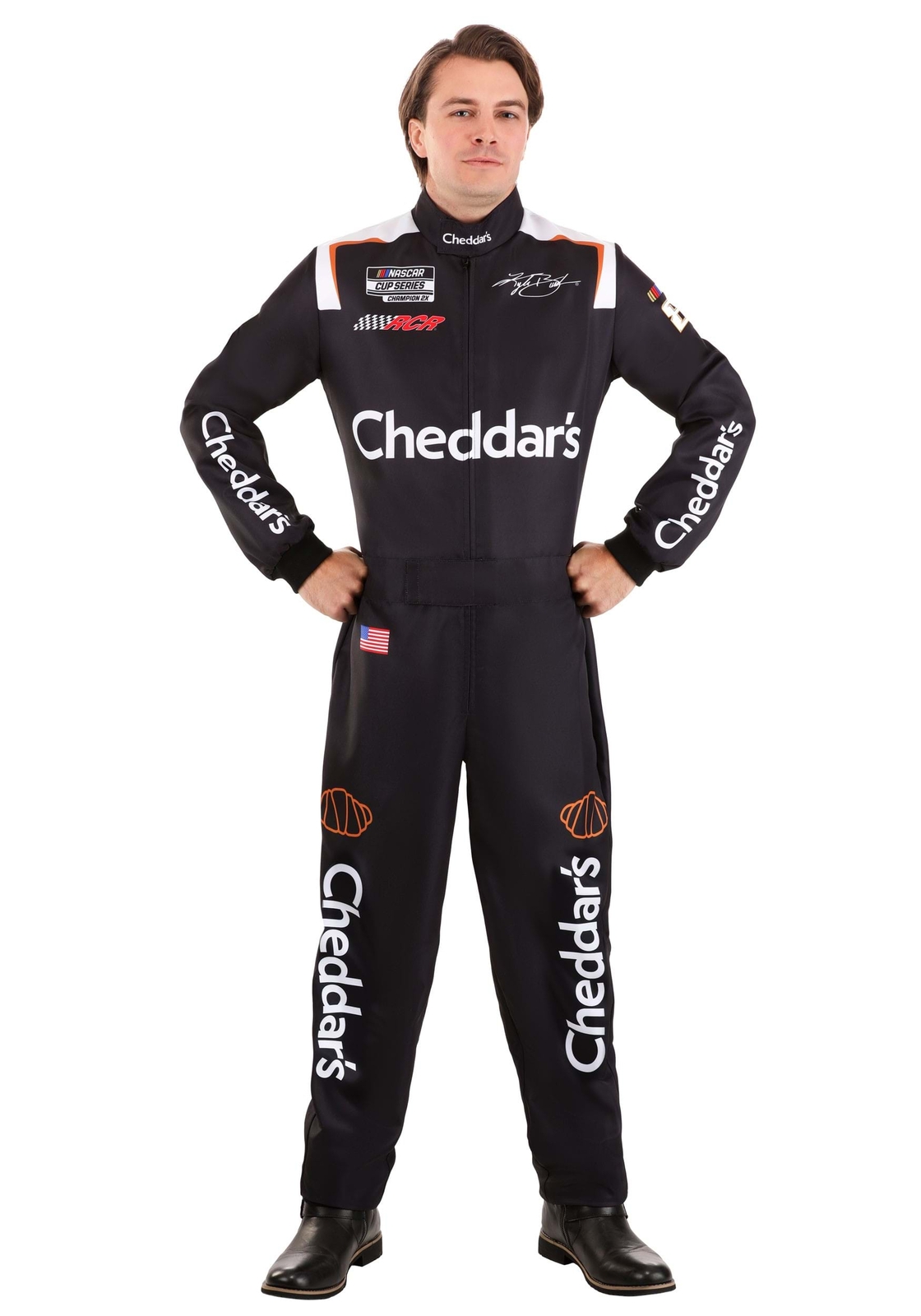 Men\'s Kyle Busch Cheddars Uniform NASCAR Costume Men\'s Kyle Busch Cheddars Uniform NASCAR Costume