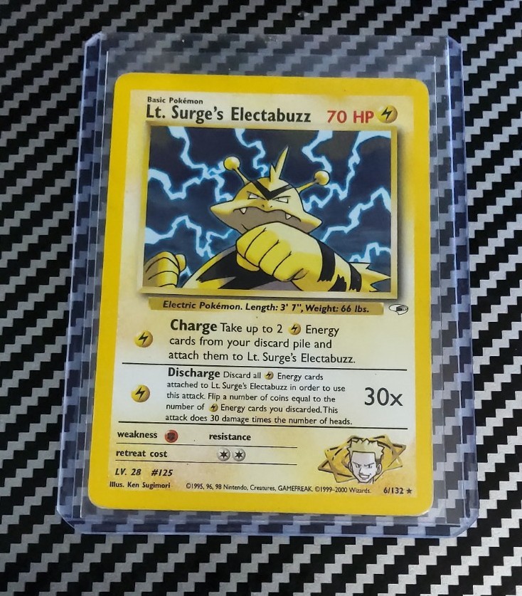 HP Lt. Surge\'s Electabuzz 006/132 Gym Heroes Holo Unlimited Pokemon WotC