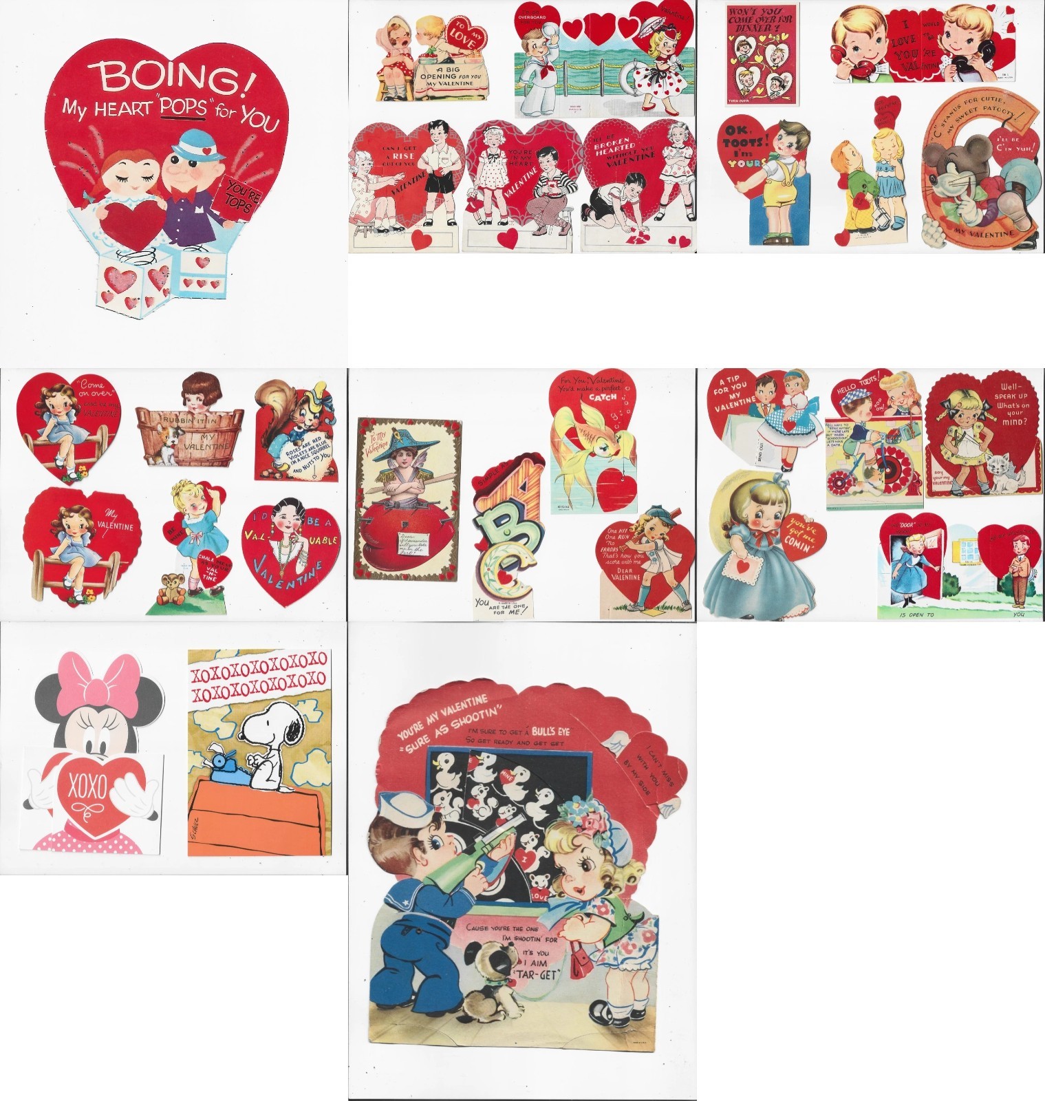 RARE BOING HEART POPS +28 VINTAGE VALENTINE CARDS DIFFERENT ERAS SOME MECHANICAL