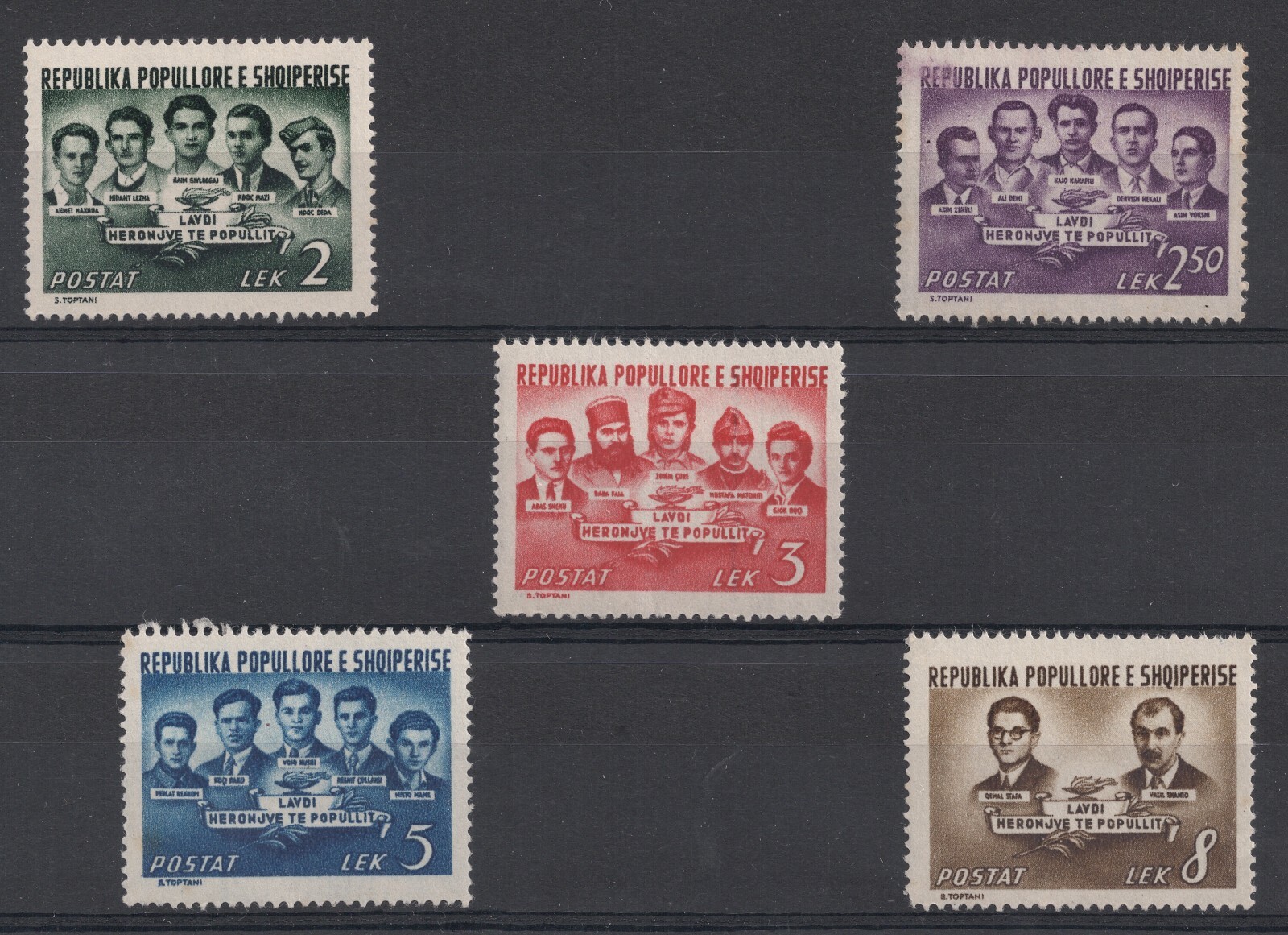 Albania Albanien Albanie 1951 MiNr 595- 599 MNH** Heroes of the People Albania Albanien Albanie 1951 MiNr 595- 599 MNH** Heroes of the People