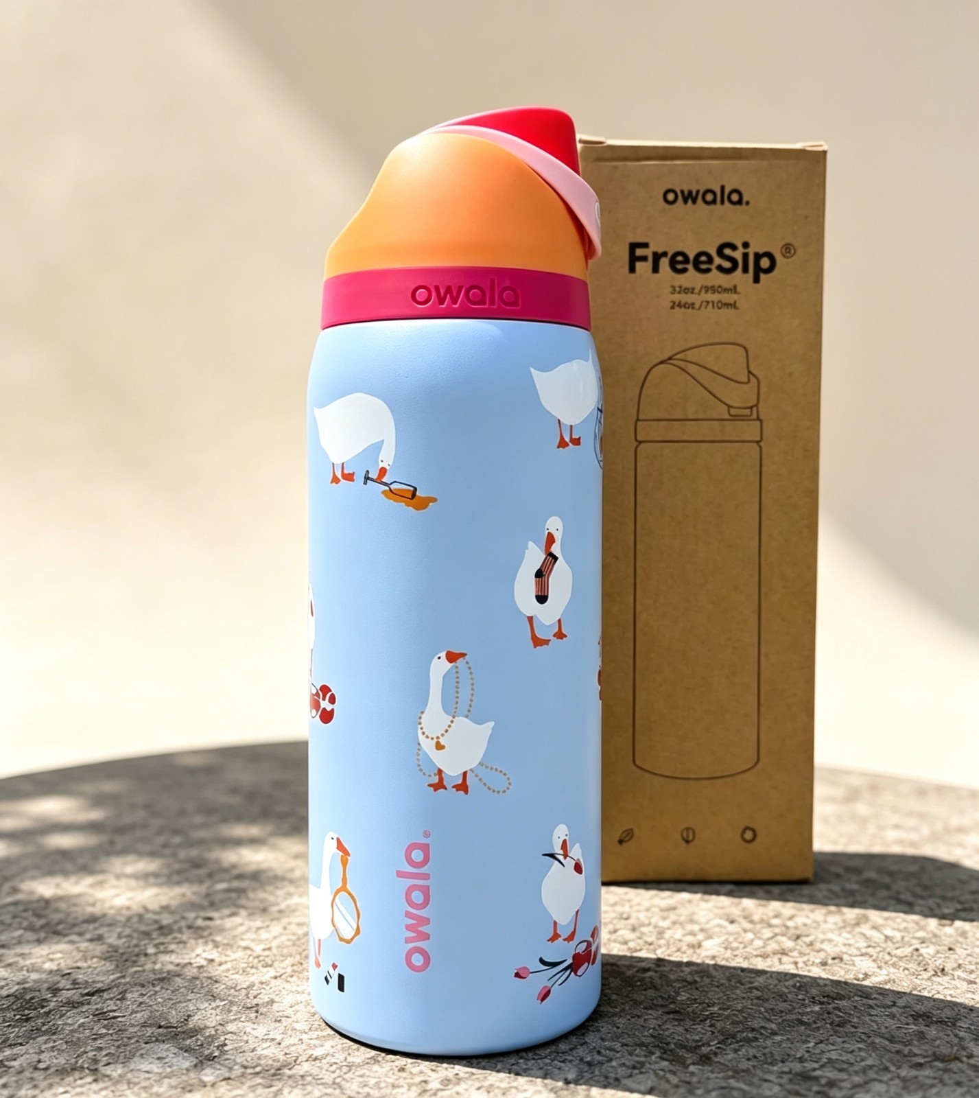 Share NEW Owala Silly Goose Freesip 32oz Limited Edition Water Bottle With BOX G