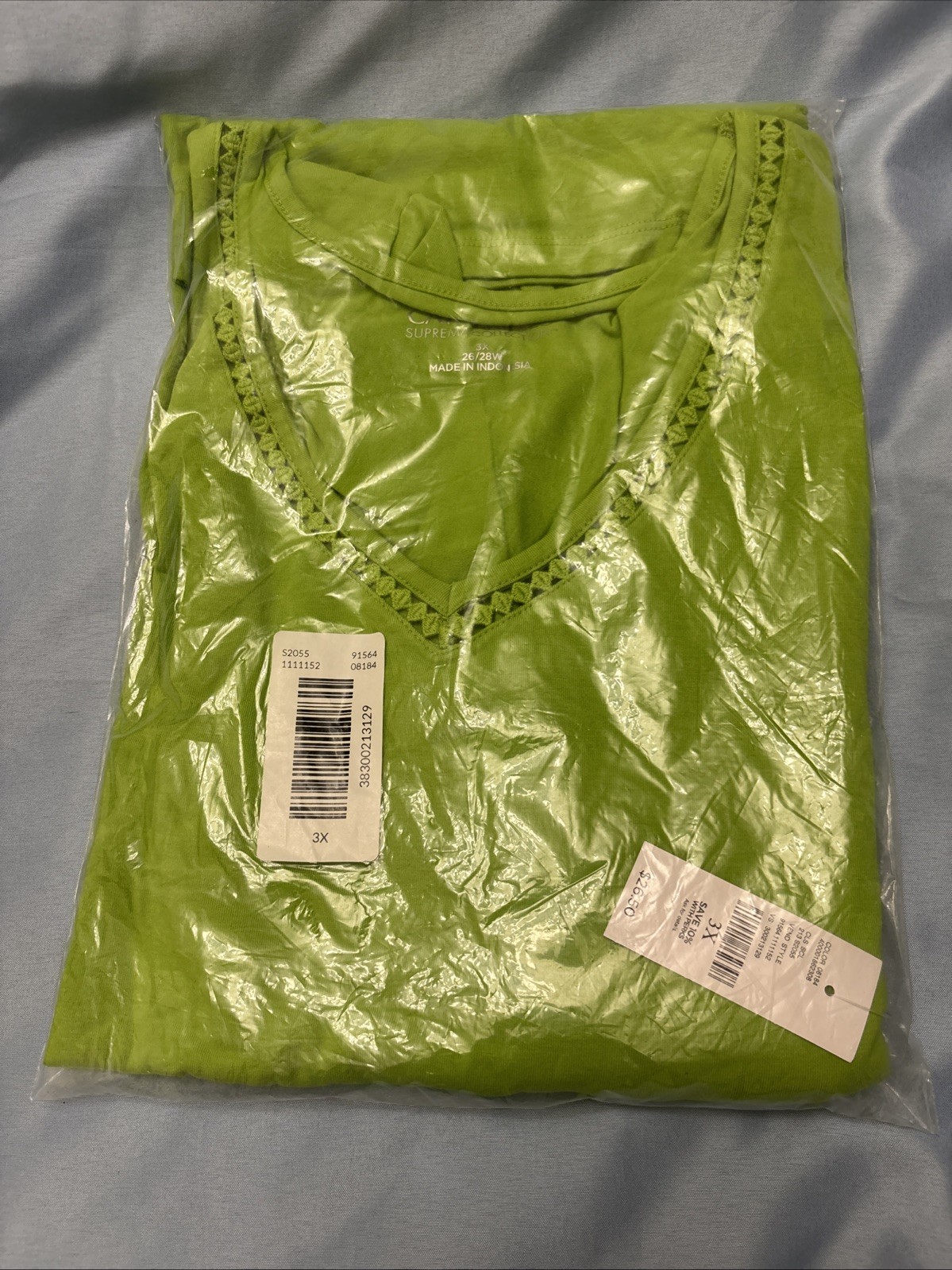 Catherines Suprema Collection Green V-Neck Top 3X 26/28W NEW Catherines Suprema Collection Green V-Neck Top 3X 26/28W NEW