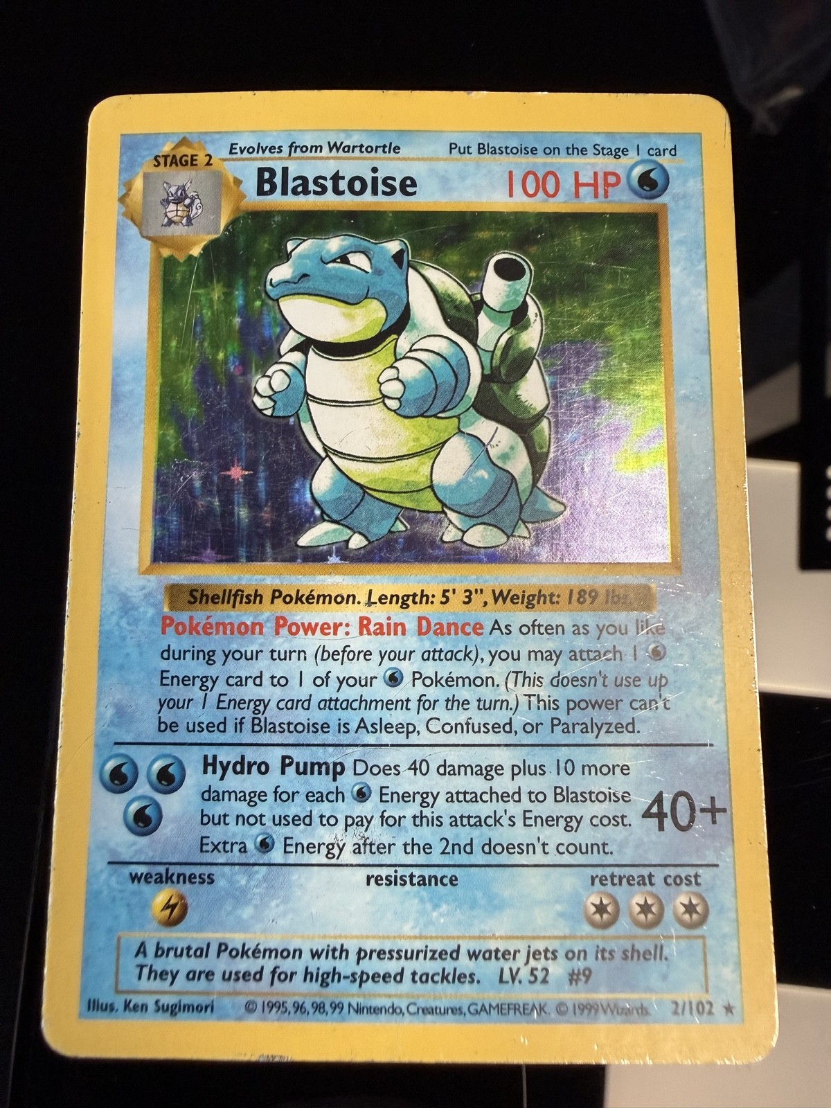 Blastoise 002/102 Base Set (Shadowless) Holo Blastoise 002/102 Base Set (Shadowless) Holo