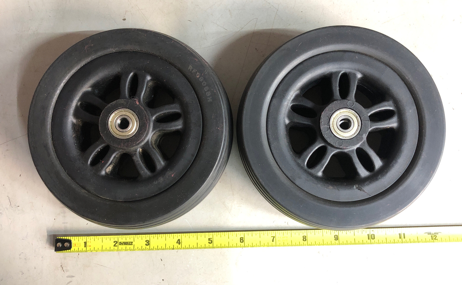 (2) Front Anti-Tip / Rear Caster Wheels tire/rim black for Jazzy 614 EVO 614 HD (2) Front Anti-Tip / Rear Caster Wheels tire/rim black for Jazzy 614 EVO 614 HD