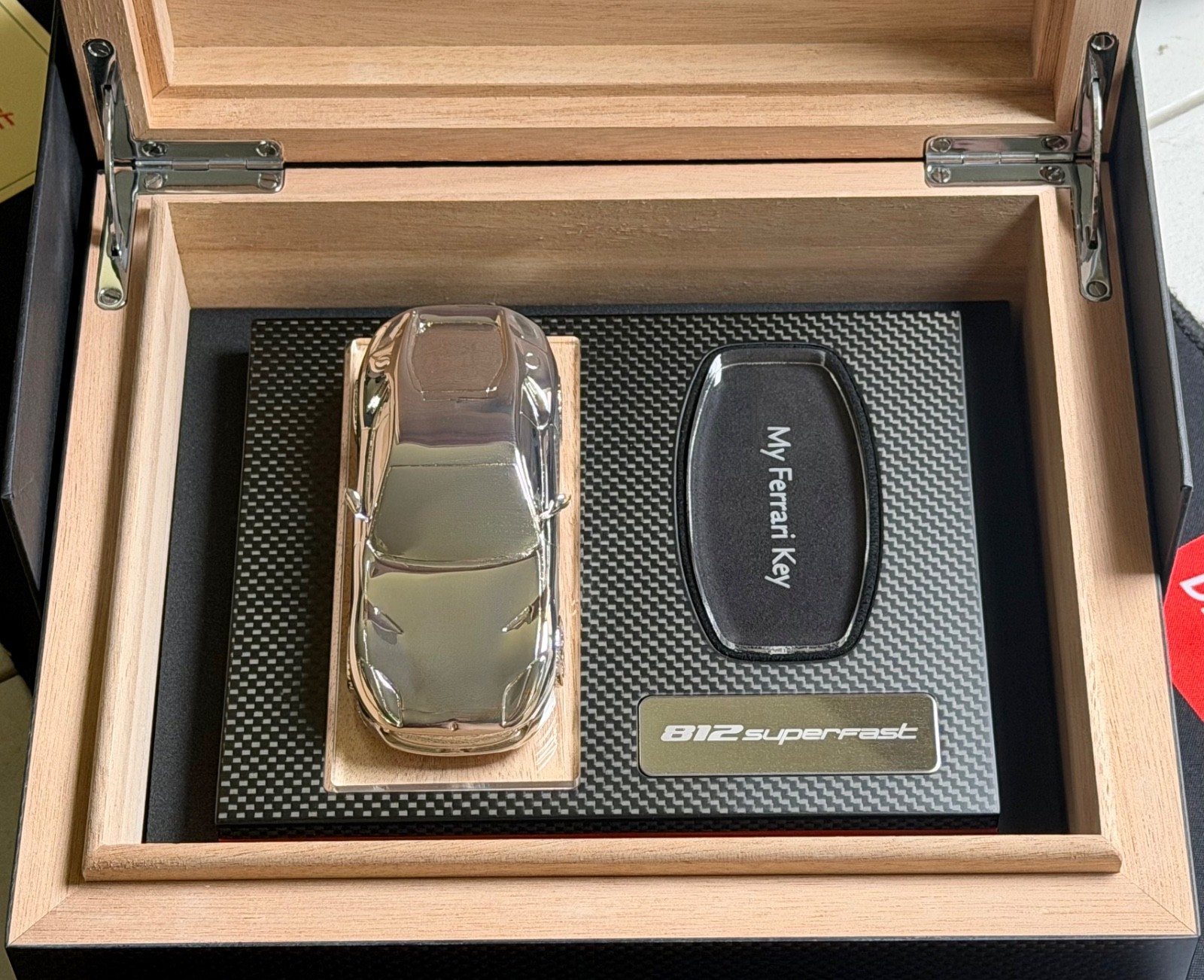 Ferrari 812 Superfast Humidor Owner Key Storage Box in Carbon Fiber Collectible
