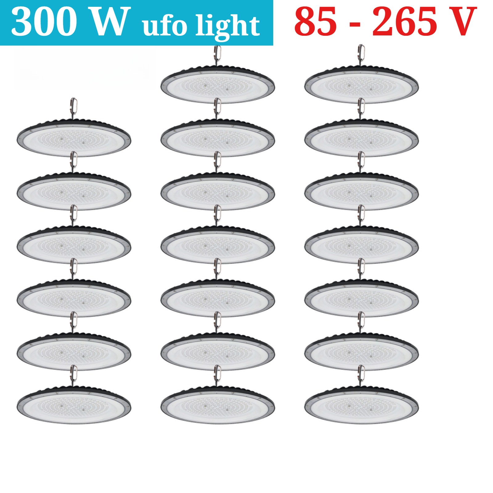 20Pcs 300W UFO Led High Bay Light Industrial Garage Gym Commercial Light Fixture