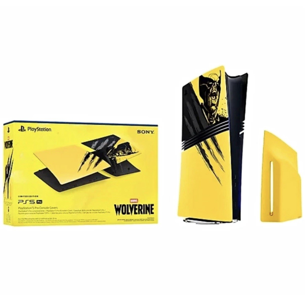 Marvel\'s Wolverine Playstation 5 Pro Console Covers (YELLOW) Brand New & Sealed