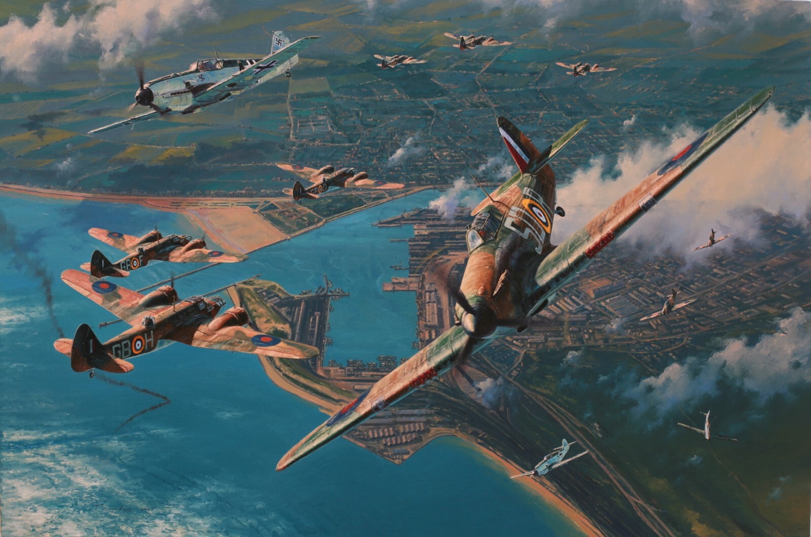 Fear Nothing by Anthony Saunders art print signed by Battle of Britain pilots