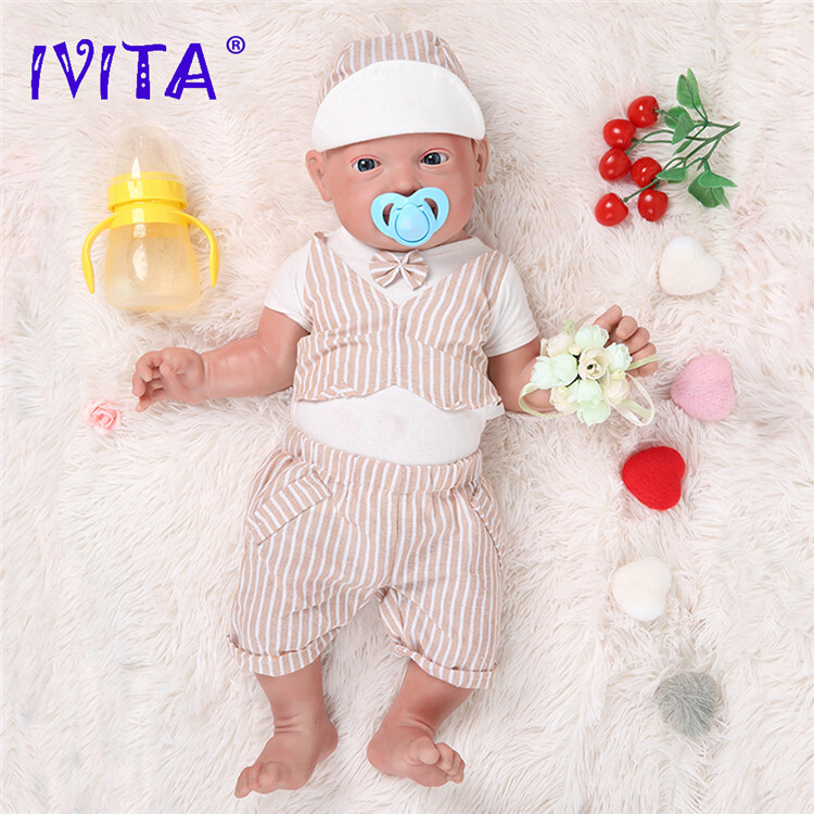 IVITA 23'' Big Reborn BOY Full Body Silicone Doll Adorable Smile Baby Infant IVITA 23'' Big Reborn BOY Full Body Silicone Doll Adorable Smile Baby Infant