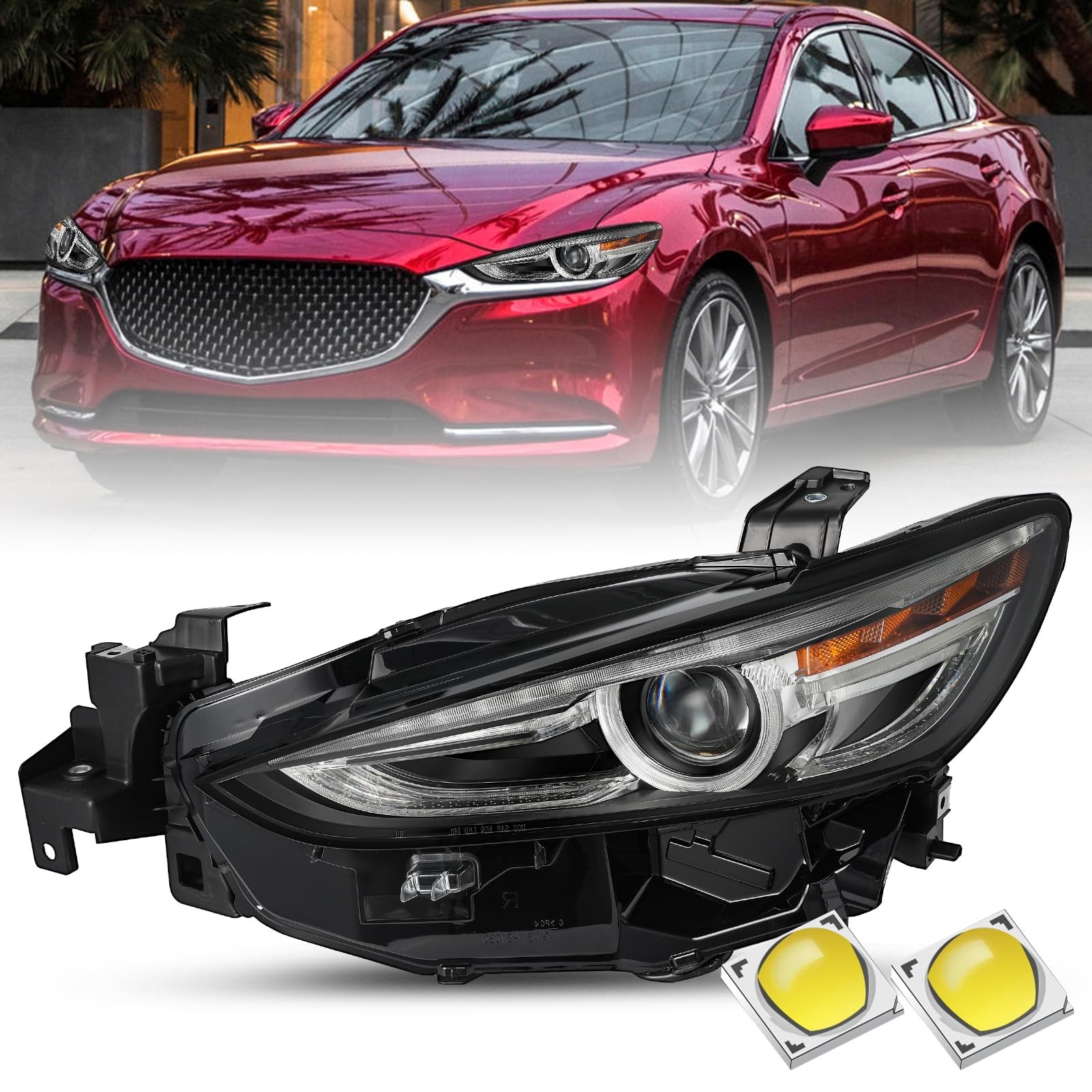 Full LED Headlight Assembly for 2018-2021 Mazda 6 AFS