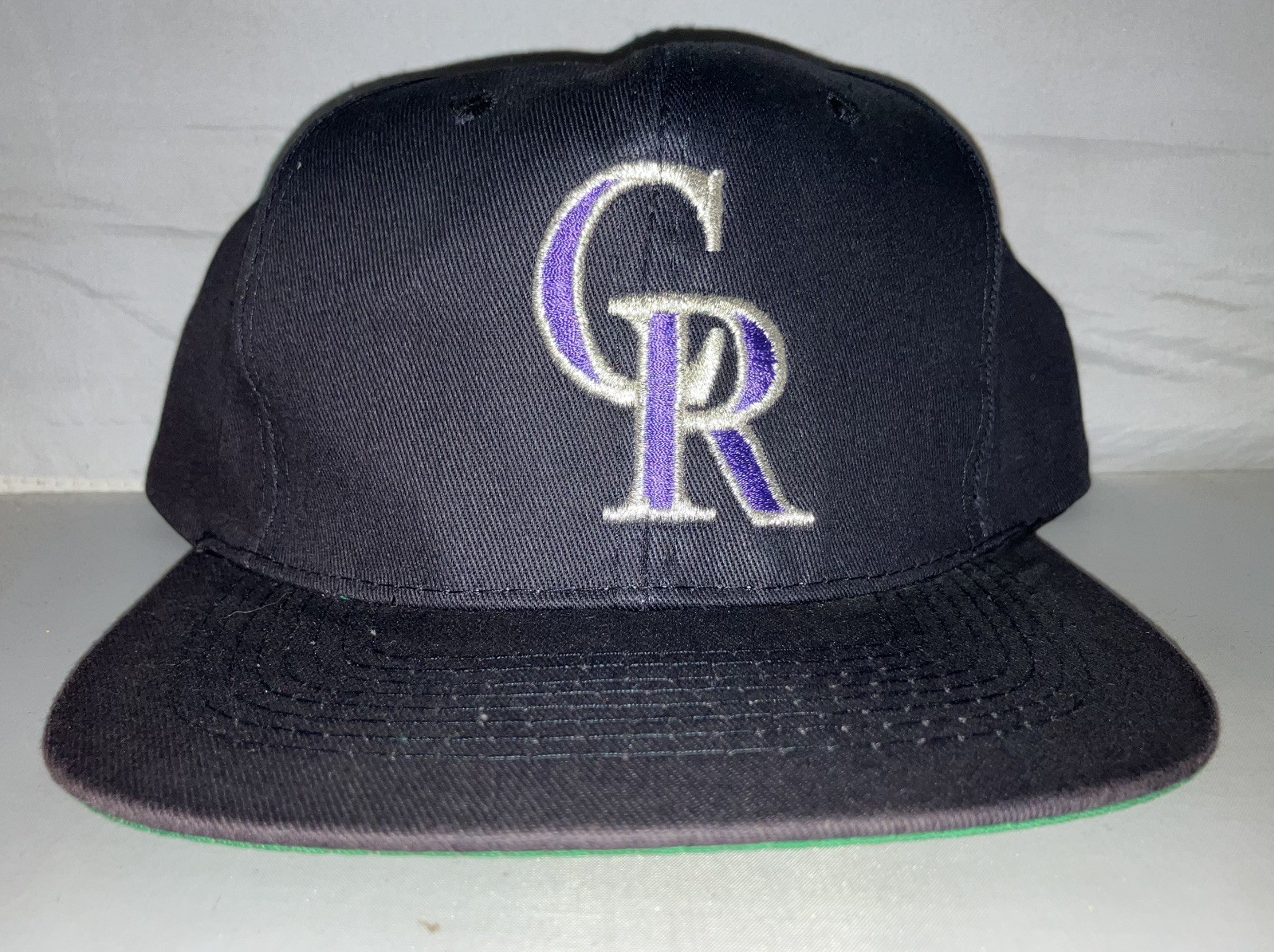 Vtg Colorado Rockies Snapback Hat Cap 90s MLB baseball plain logo nwot logo 7