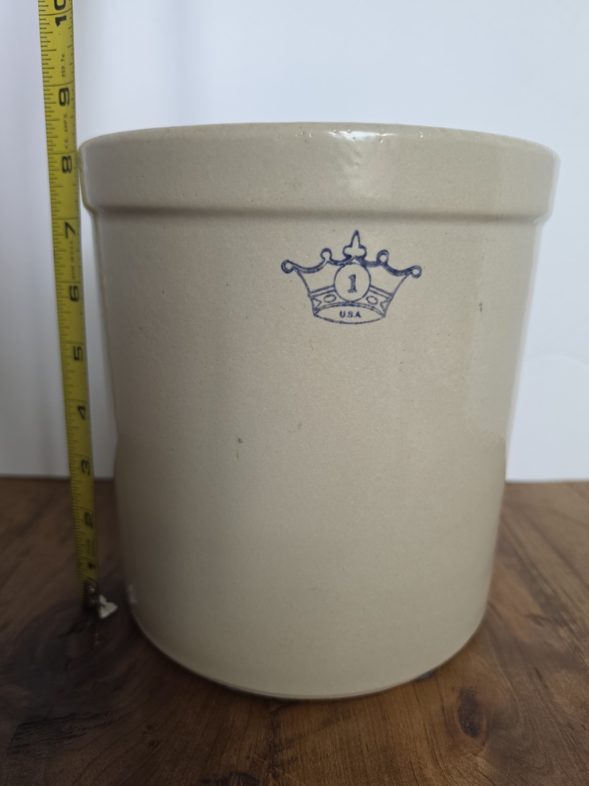 Roseville Ohio Stoneware Blue Crown 1 Gallon Crockpot Heavy RRP Roseville Ohio Stoneware Blue Crown 1 Gallon Crockpot Heavy RRP