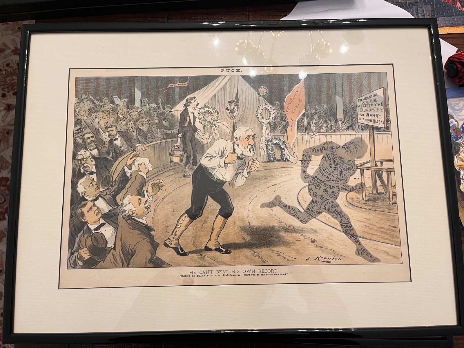 Original Puck Magazine Framed Prints for political or history fans Keppler etc