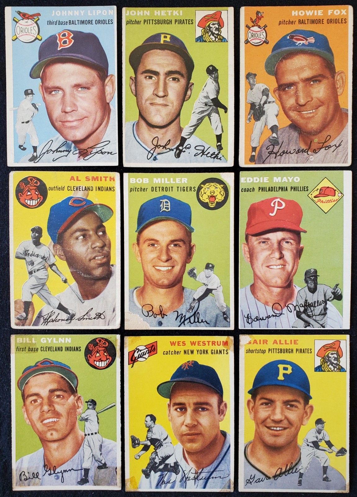 1954 MLB 9x HOF MVP All-Star Legends Topps Tall Cards 1954 MLB 9x HOF MVP All-Star Legends Topps Tall Cards