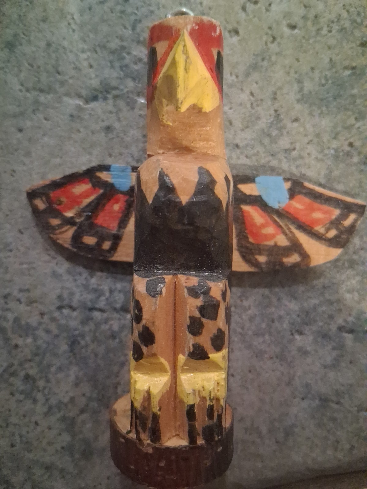Vintage Stan James Signed Miniature Totem Pole Carving Nanaimo BC Indigenous Art