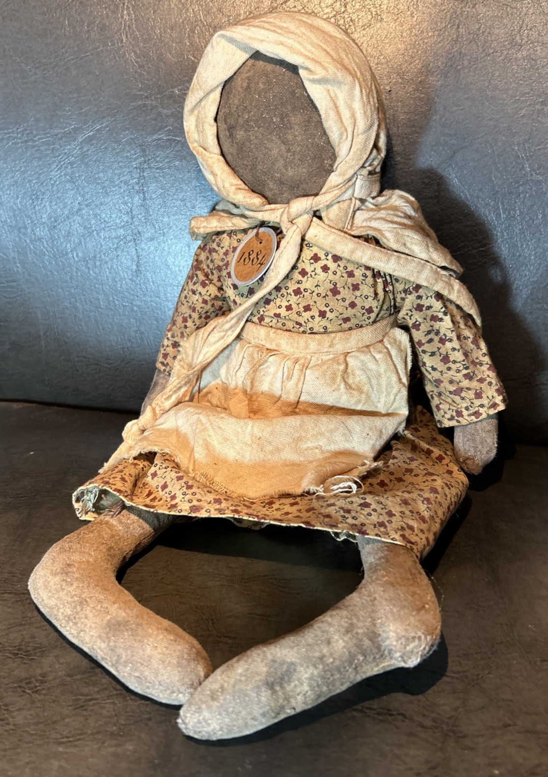 Primitive Style Folk Art Doll Rag Doll By Honey And Me 1984 Style, Vintage Primitive Style Folk Art Doll Rag Doll By Honey And Me 1984 Style, Vintage
