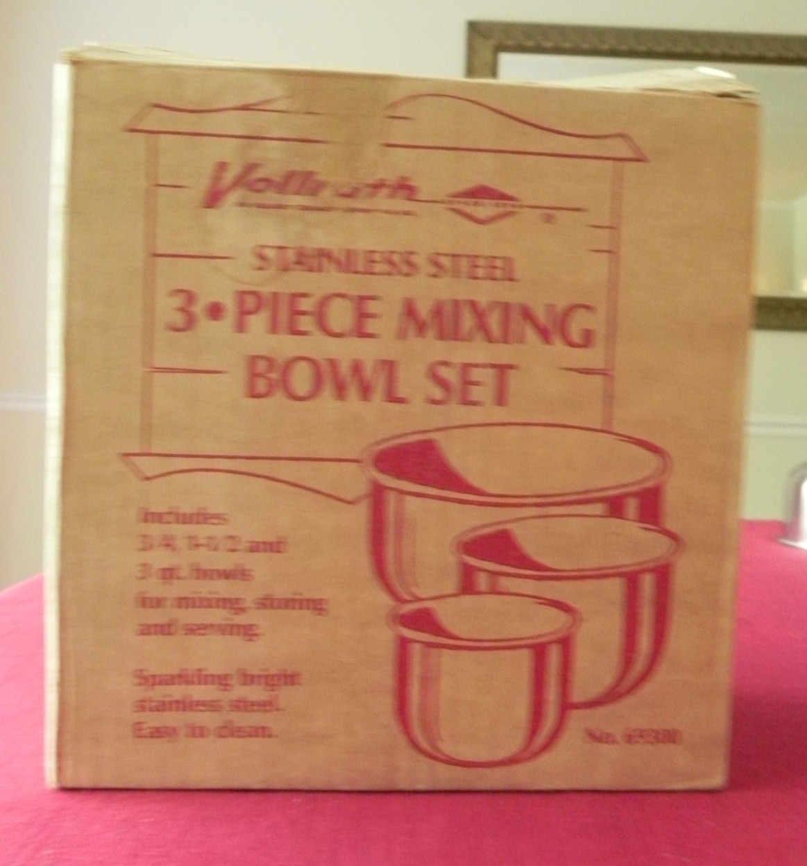 Vintage Vollrath USA Stainless Steel Mixing Bowls Set of 3 (¾, 1.5, 3 Qt) #69300