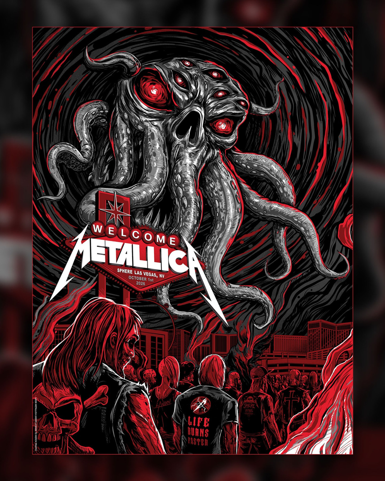 Metallica Las Vegas NV Sphere Oct 1 2026 First Show Night 1 Poster Metallica Las Vegas NV Sphere Oct 1 2026 First Show Night 1 Poster