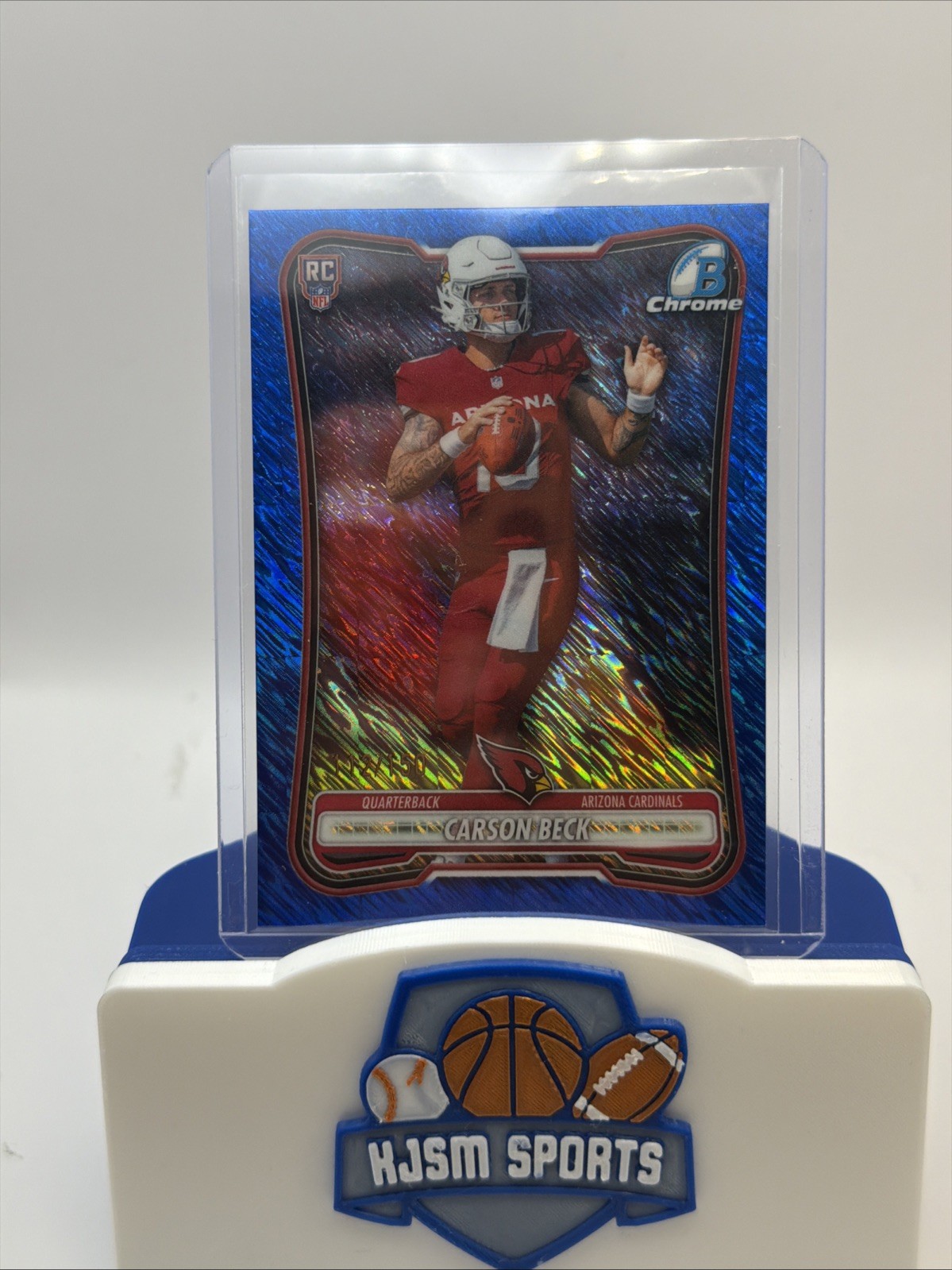 2026 Bowman Chrome Football Carson Beck RC Blue Shimmer /150 BCV-105 Arizona