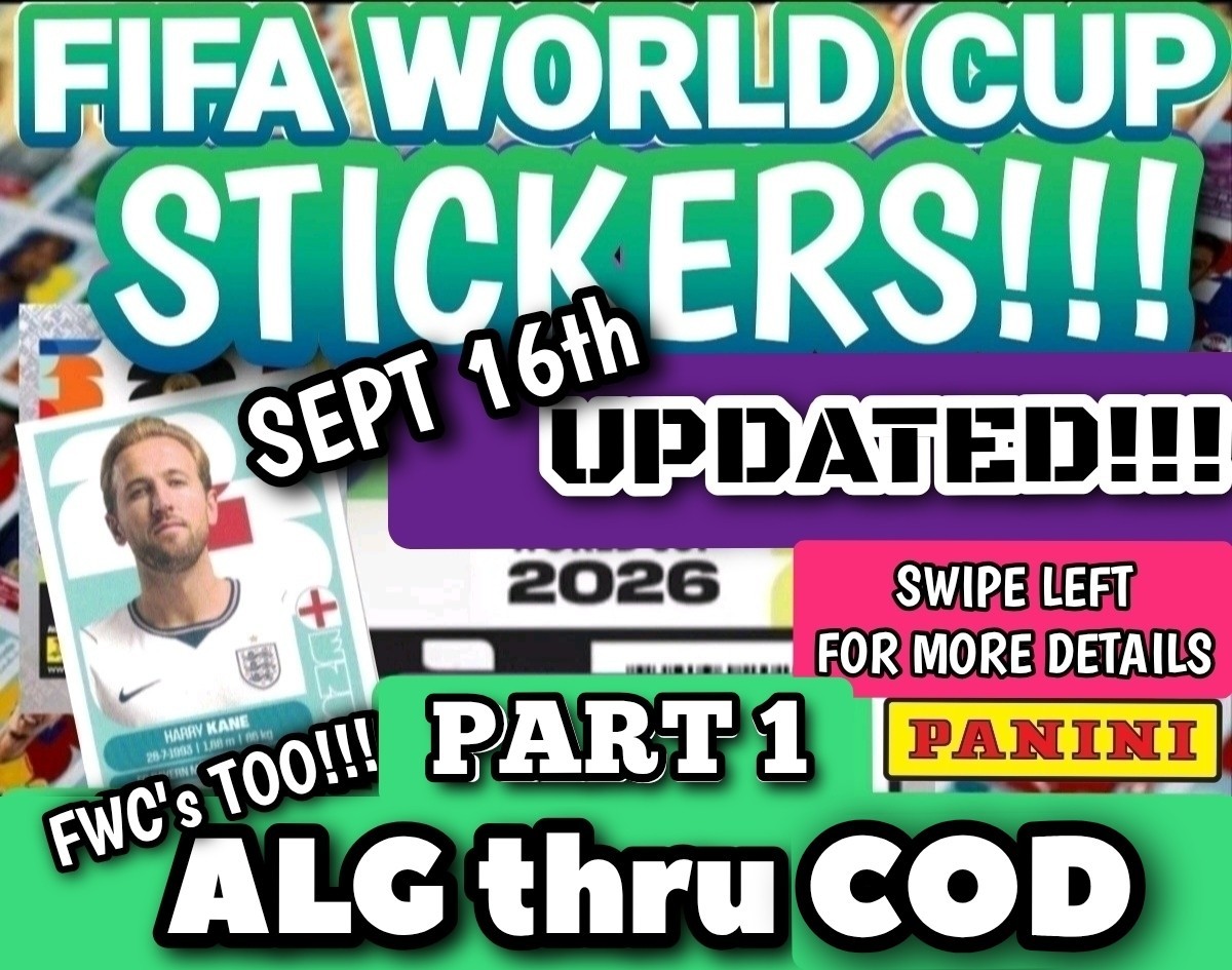 🔥BUY 2 GET 1 FREE 💯SEPT 16th UPDATE🔥⚽️2026 FIFA World Cup Panini Stickers #1 🔥BUY 2 GET 1 FREE 💯SEPT 16th UPDATE🔥⚽️2026 FIFA World Cup Panini Stickers #1