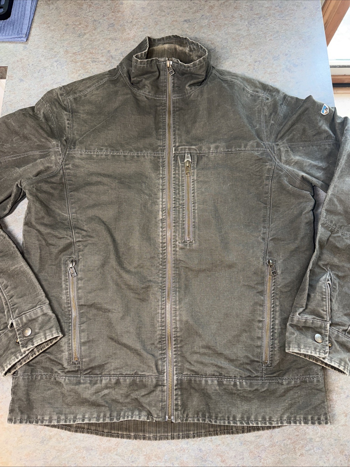 KUHL Burr Jacket Mens Sz S Cotton Canvas Workwear Full Zip Coat Patina Dye KUHL Burr Jacket Mens Sz S Cotton Canvas Workwear Full Zip Coat Patina Dye