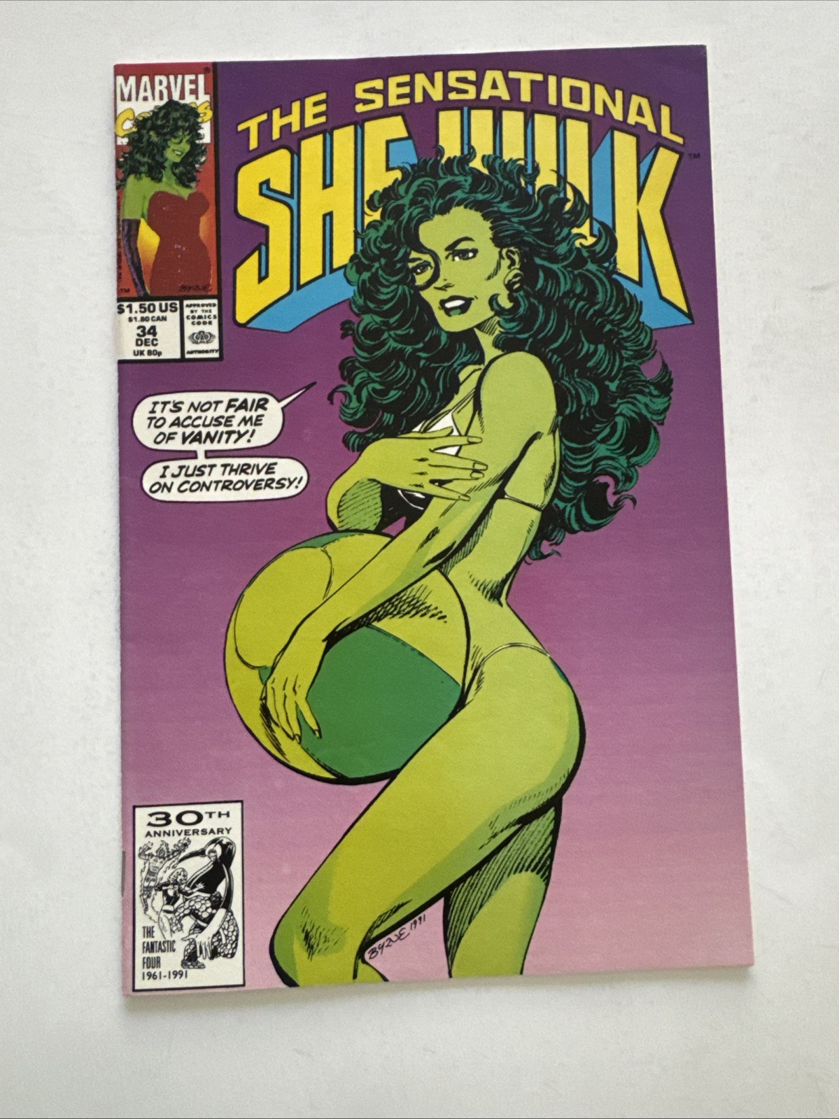 Marvel Comics The Sensational She-Hulk #34 She-Hulk John Byrne 1991 Copper Age Marvel Comics The Sensational She-Hulk #34 She-Hulk John Byrne 1991 Copper Age