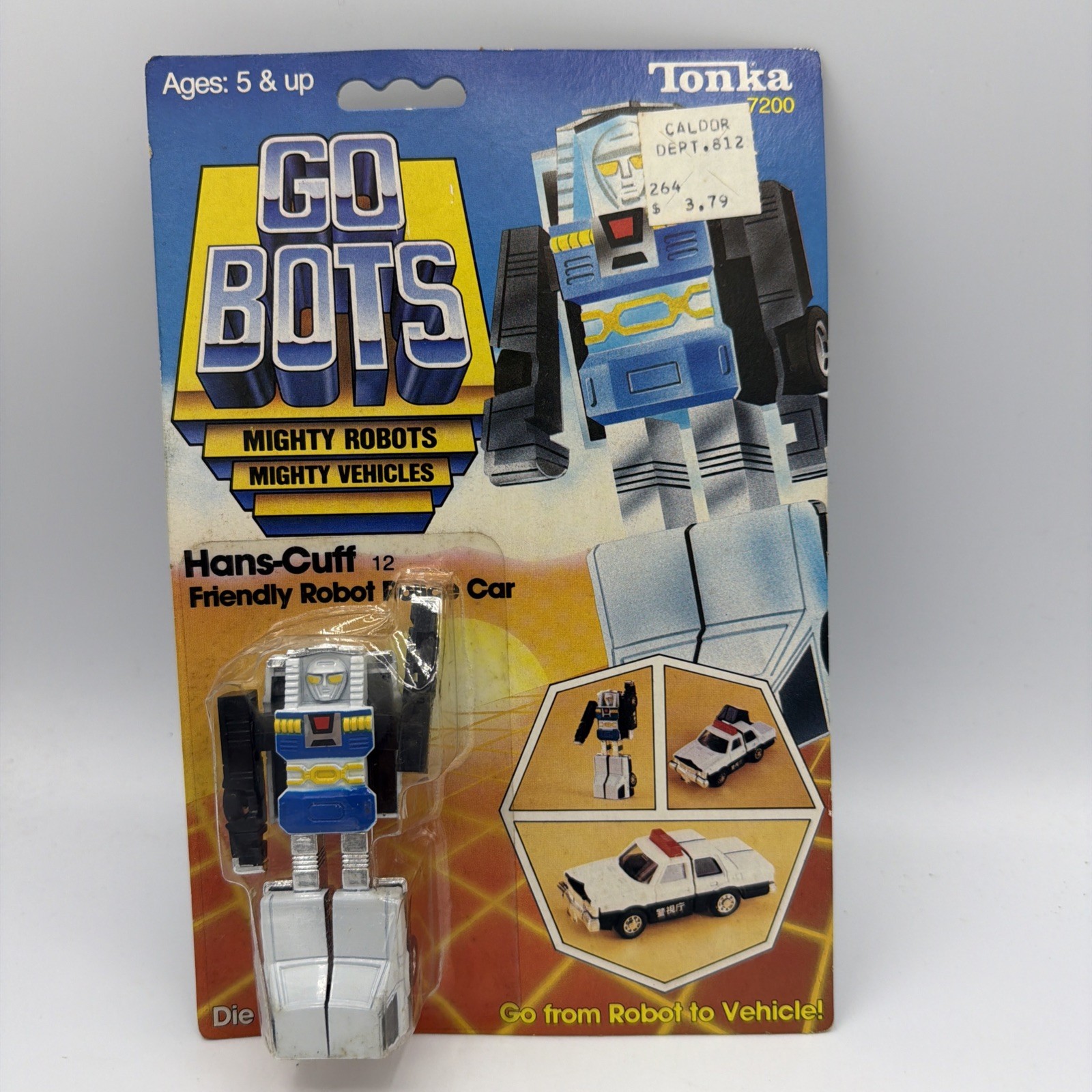 1983 Vintage Tonka Go Bots Hans-Cuff #12 Friendly Robot Police Car Series 1 NOS 1983 Vintage Tonka Go Bots Hans-Cuff #12 Friendly Robot Police Car Series 1 NOS