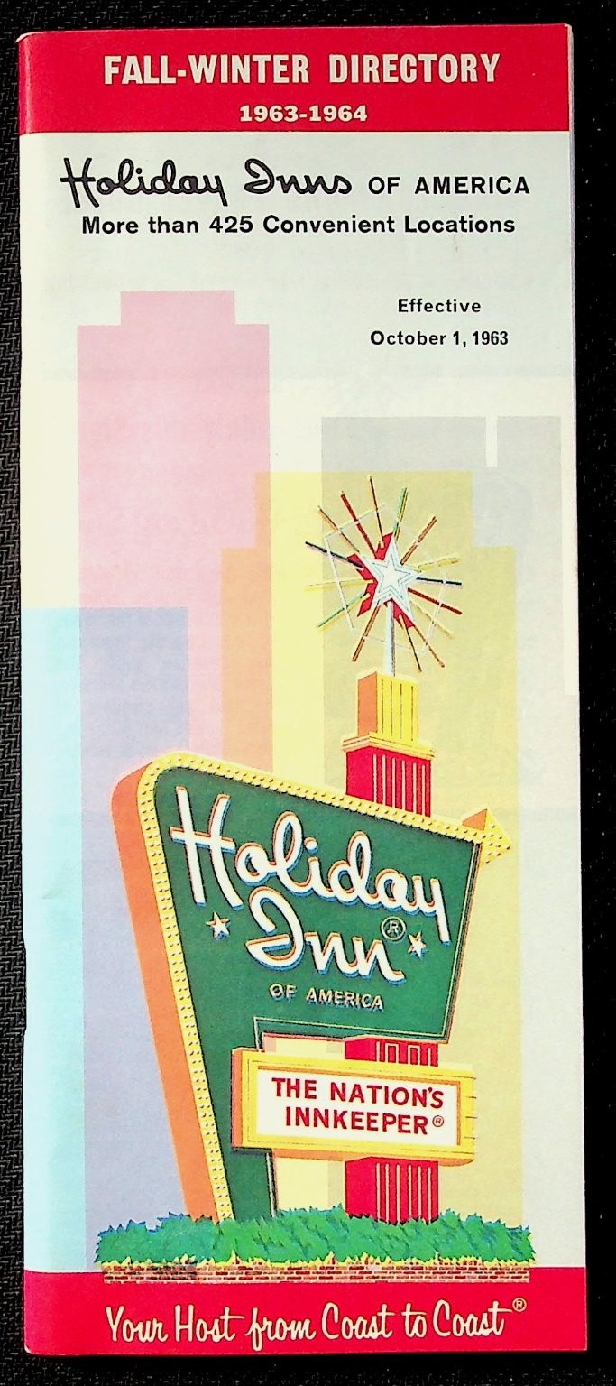 Vintage 1963-1964 Holiday Inn Directory Travel Guide Brochure Map Advertising