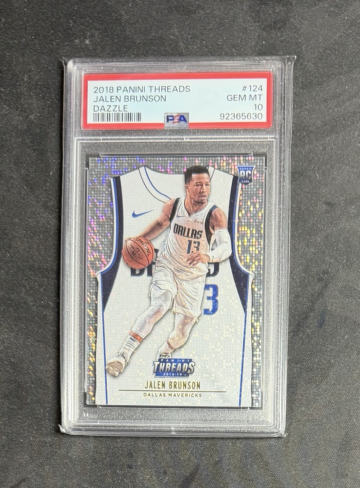 Panini 2018-19 Threads Dazzle Rookie #124 Jalen Brunson PSA 10 Panini 2018-19 Threads Dazzle Rookie #124 Jalen Brunson PSA 10