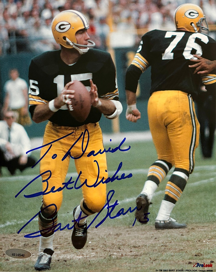 Bart Starr Signed Green Bay Packers 8x10 Photo To David Best Wishes | TRISTAR Bart Starr Signed Green Bay Packers 8x10 Photo To David Best Wishes | TRISTAR