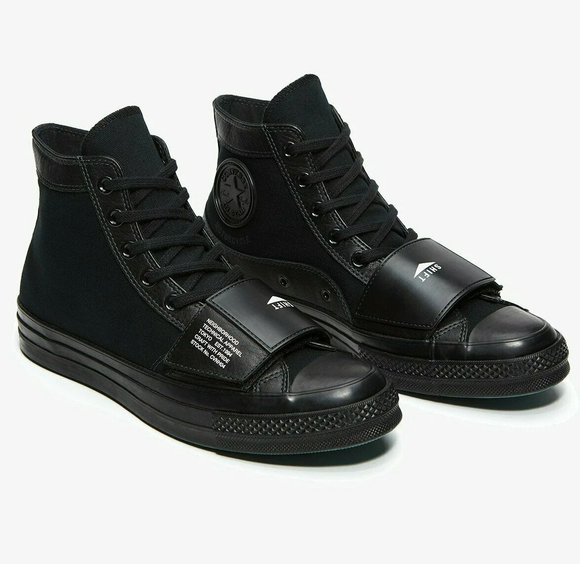 Converse x Neighborhood Chuck 70 Moto Strap Black 165603C Mens Size 4 NEW
