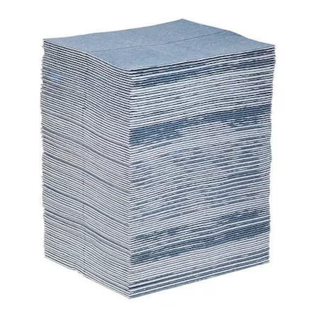 Pig Blu101 Sorbent Pad, 34 Gal, 15 In X 19 In, Universal, Blue, 100 Pk Pig Blu101 Sorbent Pad, 34 Gal, 15 In X 19 In, Universal, Blue, 100 Pk